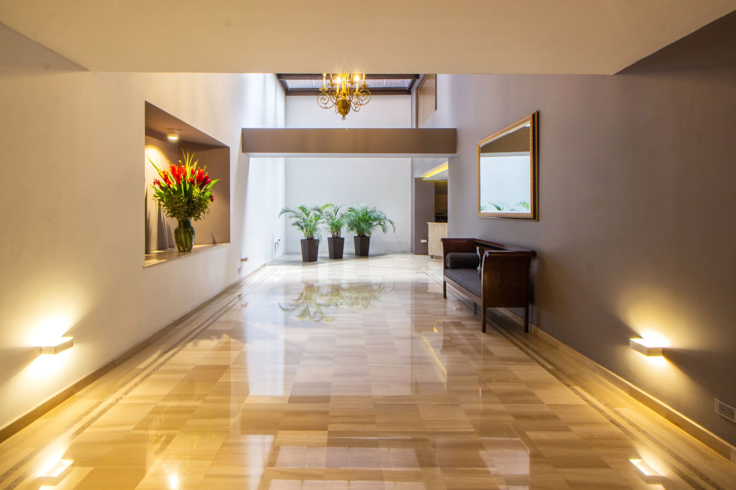 Renovated apartment common hallway